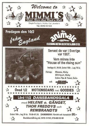 The Animals Mimmies Sweden 1995